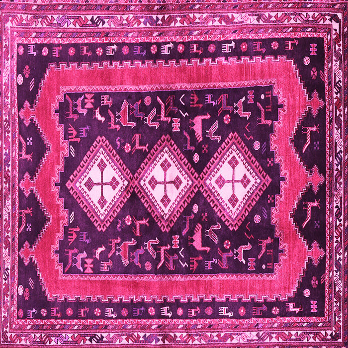 Square Machine Washable Persian Pink Traditional Rug, wshtr2856pnk