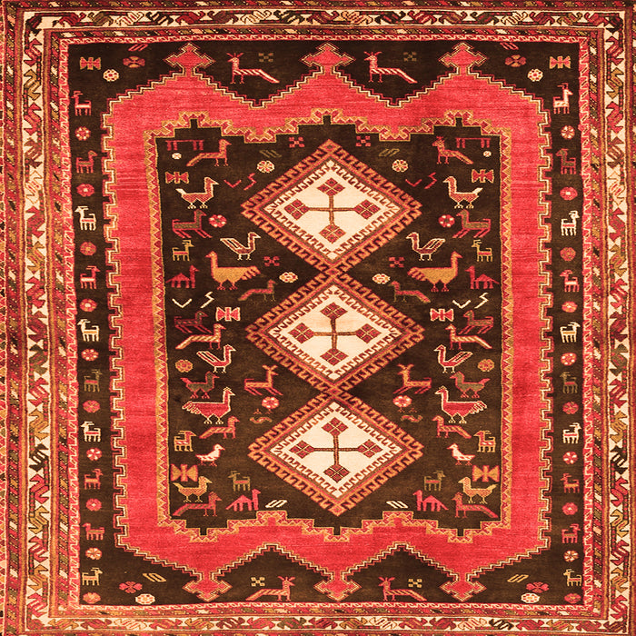 Serging Thickness of Persian Orange Traditional Rug, tr2856org