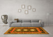 Machine Washable Persian Yellow Traditional Rug in a Living Room, wshtr2856yw