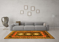 Machine Washable Persian Yellow Traditional Rug, wshtr2856yw