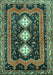 Machine Washable Persian Turquoise Traditional Area Rugs, wshtr2856turq