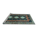 Sideview of Machine Washable Persian Light Blue Traditional Rug, wshtr2856lblu