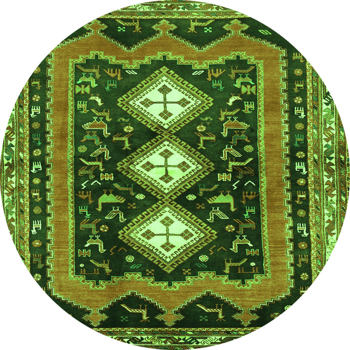 Square Persian Green Traditional Rug, tr2856grn