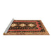 Sideview of Machine Washable Persian Brown Traditional Rug, wshtr2856brn