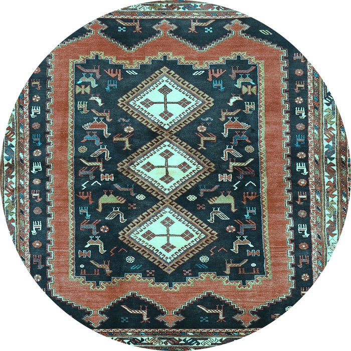Round Persian Light Blue Traditional Rug, tr2856lblu