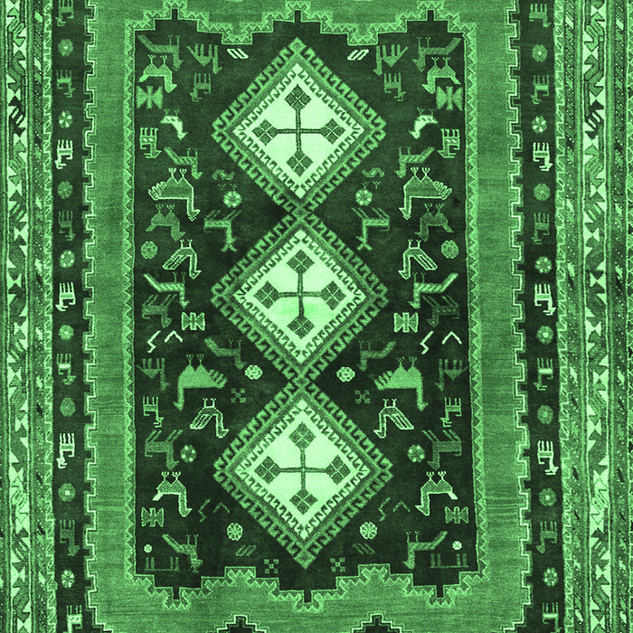 Machine Washable Persian Emerald Green Traditional Area Rugs, wshtr2856emgrn