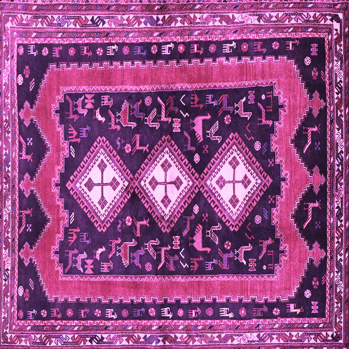 Square Machine Washable Persian Purple Traditional Area Rugs, wshtr2856pur