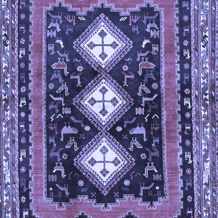 Machine Washable Persian Blue Traditional Rug, wshtr2856blu