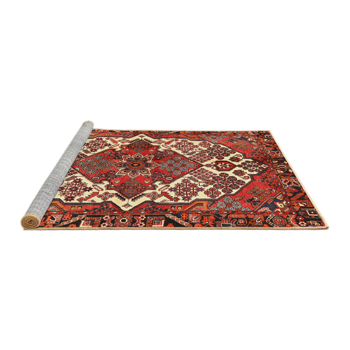 Sideview of Machine Washable Traditional Tomato Red Rug, wshtr2857