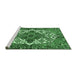 Sideview of Machine Washable Persian Emerald Green Traditional Area Rugs, wshtr2857emgrn