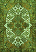 Serging Thickness of Machine Washable Persian Green Traditional Area Rugs, wshtr2857grn