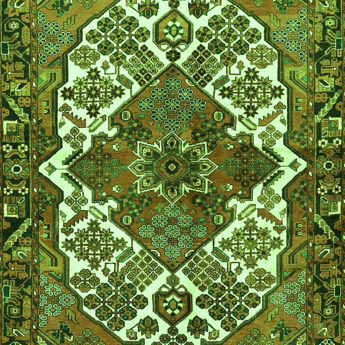 Serging Thickness of Machine Washable Persian Green Traditional Area Rugs, wshtr2857grn
