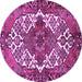 Round Persian Purple Traditional Rug, tr2857pur