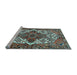 Sideview of Machine Washable Persian Light Blue Traditional Rug, wshtr2857lblu