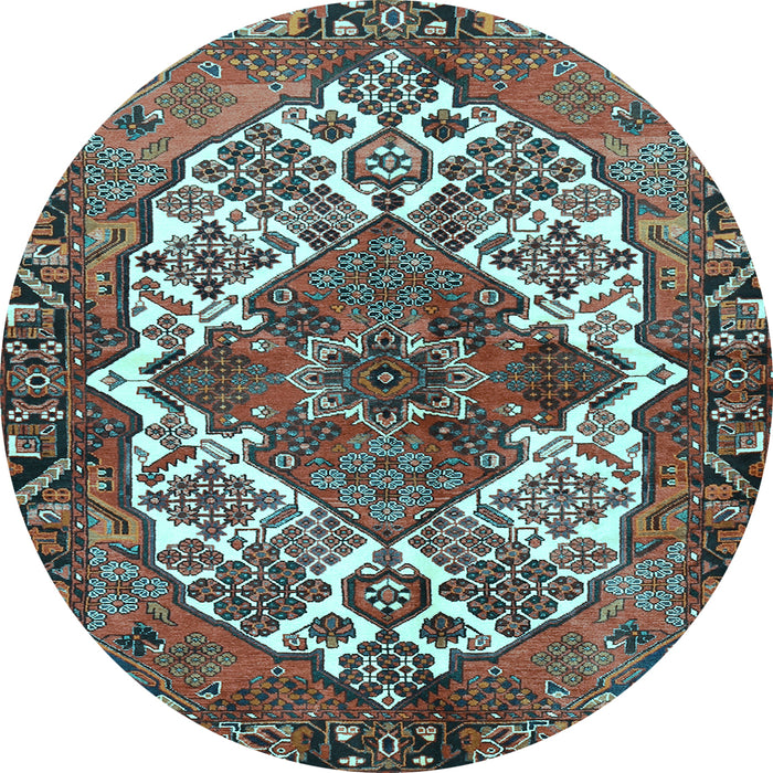 Round Persian Light Blue Traditional Rug, tr2857lblu