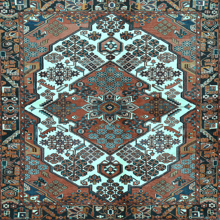 Square Machine Washable Persian Light Blue Traditional Rug, wshtr2857lblu