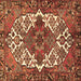 Square Persian Brown Traditional Rug, tr2857brn
