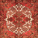 Round Machine Washable Persian Orange Traditional Area Rugs, wshtr2857org