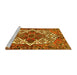 Sideview of Machine Washable Persian Yellow Traditional Rug, wshtr2857yw