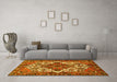 Machine Washable Persian Yellow Traditional Rug in a Living Room, wshtr2857yw