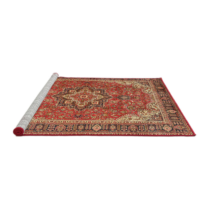 Sideview of Machine Washable Traditional Sand Brown Rug, wshtr2858