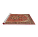 Sideview of Machine Washable Traditional Sand Brown Rug, wshtr2858