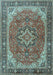 Machine Washable Persian Light Blue Traditional Rug, wshtr2858lblu