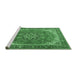 Sideview of Machine Washable Persian Emerald Green Traditional Area Rugs, wshtr2858emgrn