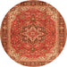 Machine Washable Persian Orange Traditional Area Rugs, wshtr2858org