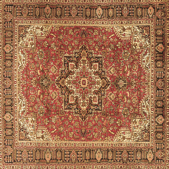Square Machine Washable Persian Brown Traditional Rug, wshtr2858brn