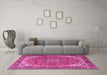 Machine Washable Persian Pink Traditional Rug in a Living Room, wshtr2858pnk