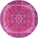 Round Persian Pink Traditional Rug, tr2858pnk