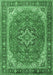 Machine Washable Persian Emerald Green Traditional Area Rugs, wshtr2858emgrn