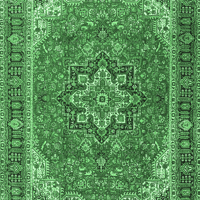 Machine Washable Persian Emerald Green Traditional Area Rugs, wshtr2858emgrn