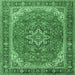 Square Persian Emerald Green Traditional Rug, tr2858emgrn