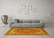 Machine Washable Persian Yellow Traditional Rug in a Living Room, wshtr2858yw