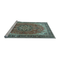 Sideview of Machine Washable Persian Light Blue Traditional Rug, wshtr2858lblu