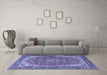 Machine Washable Persian Blue Traditional Rug in a Living Room, wshtr2858blu