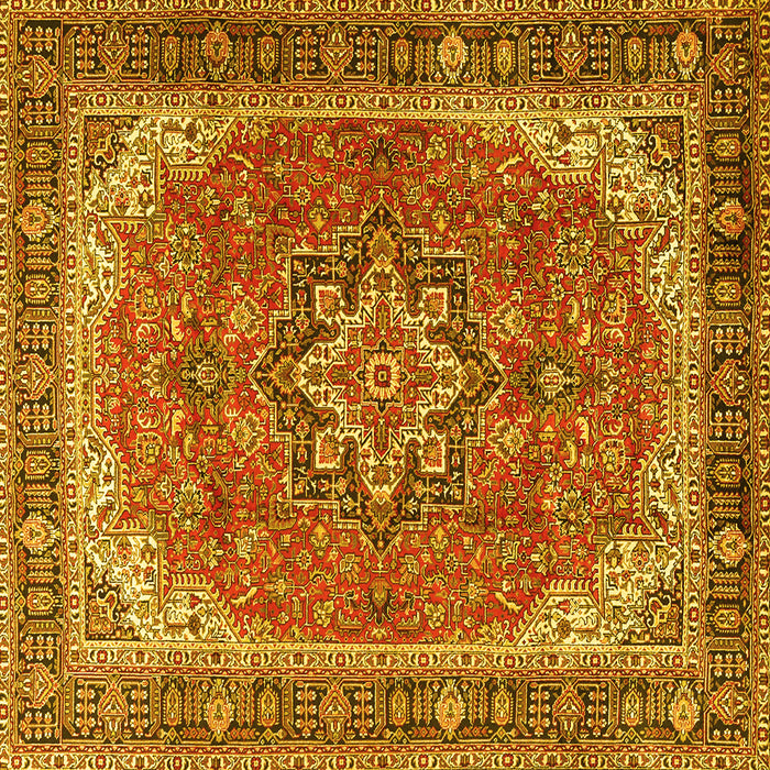Square Persian Yellow Traditional Rug, tr2858yw