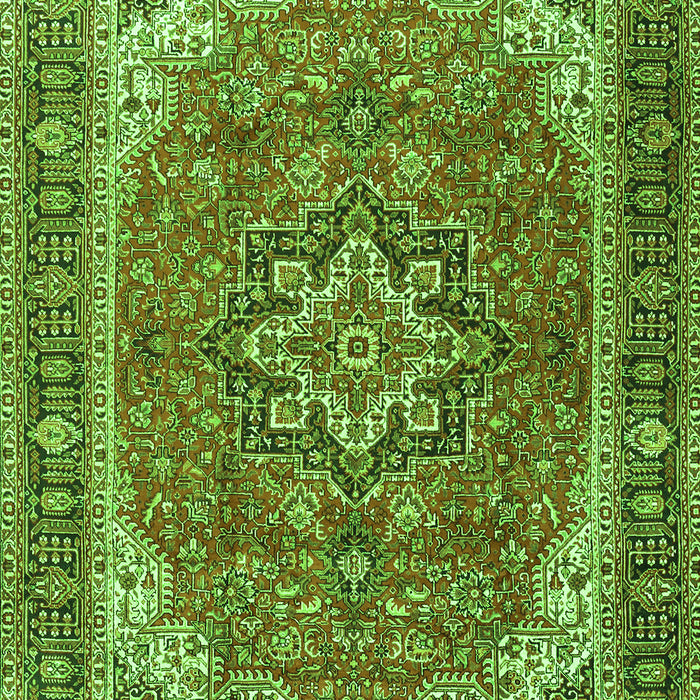 Serging Thickness of Machine Washable Persian Green Traditional Area Rugs, wshtr2858grn
