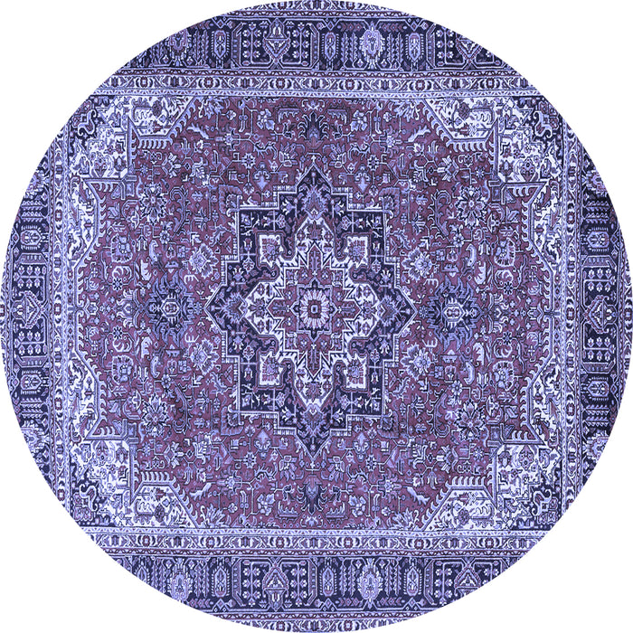 Round Persian Blue Traditional Rug, tr2858blu