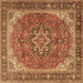 Square Persian Brown Traditional Rug, tr2858brn