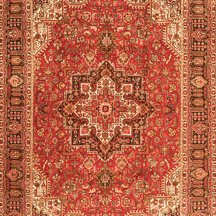 Serging Thickness of Machine Washable Persian Orange Traditional Area Rugs, wshtr2858org