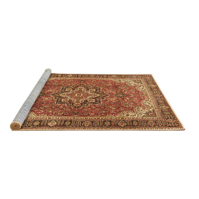 Sideview of Machine Washable Persian Brown Traditional Rug, wshtr2858brn
