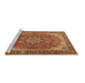 Sideview of Machine Washable Persian Brown Traditional Rug, wshtr2858brn