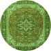 Machine Washable Persian Green Traditional Area Rugs, wshtr2858grn