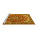 Sideview of Machine Washable Persian Yellow Traditional Rug, wshtr2858yw