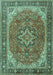 Machine Washable Persian Turquoise Traditional Area Rugs, wshtr2858turq