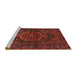 Sideview of Machine Washable Traditional Chestnut Brown Rug, wshtr2859