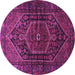 Round Machine Washable Persian Purple Traditional Area Rugs, wshtr2859pur